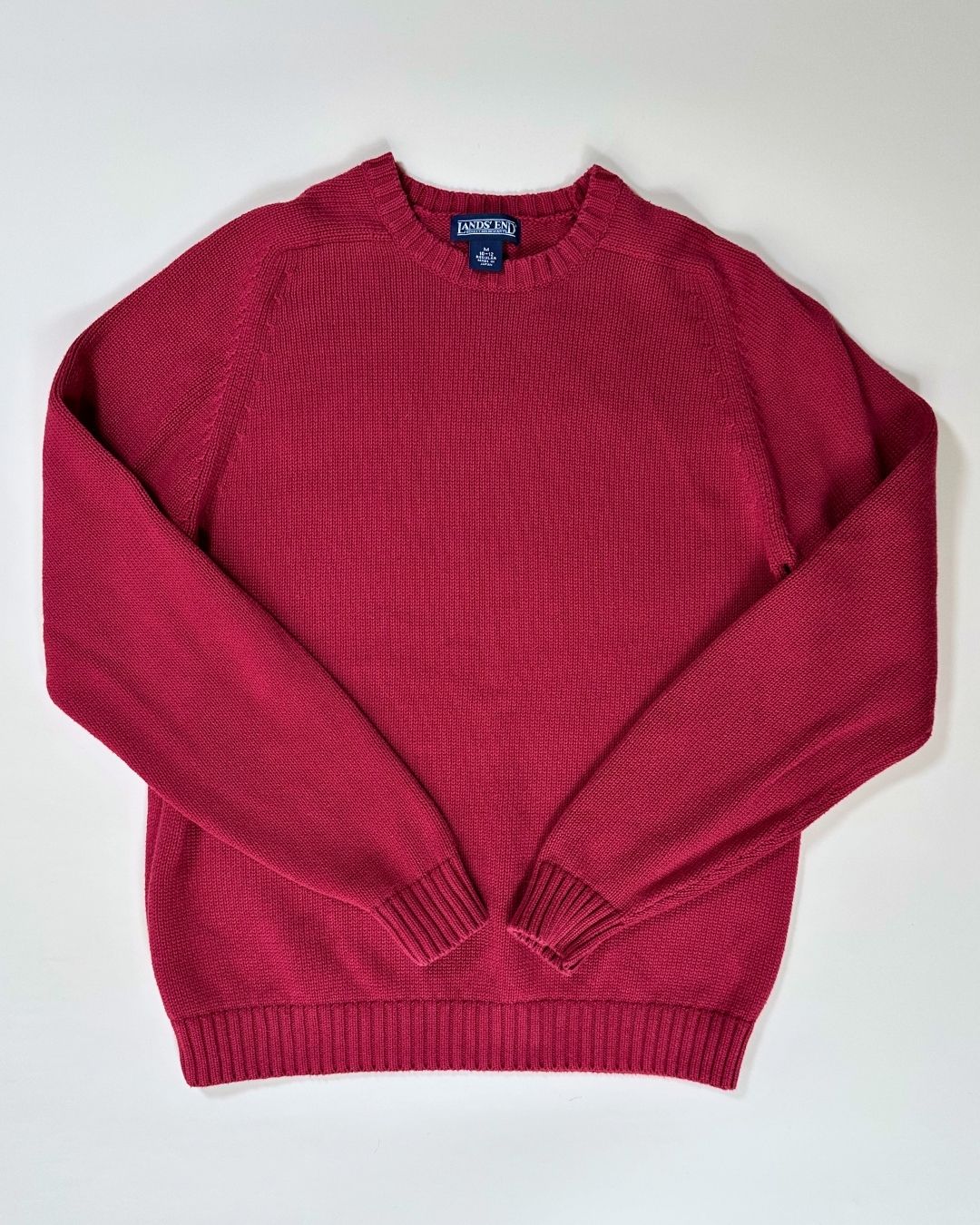 Lands' End red cotton crew neck jumper (12)
