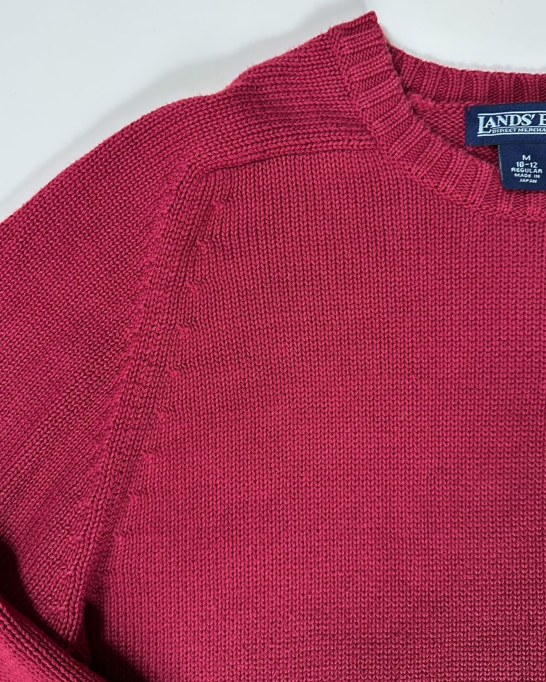 Lands' End red cotton crew neck jumper (12)