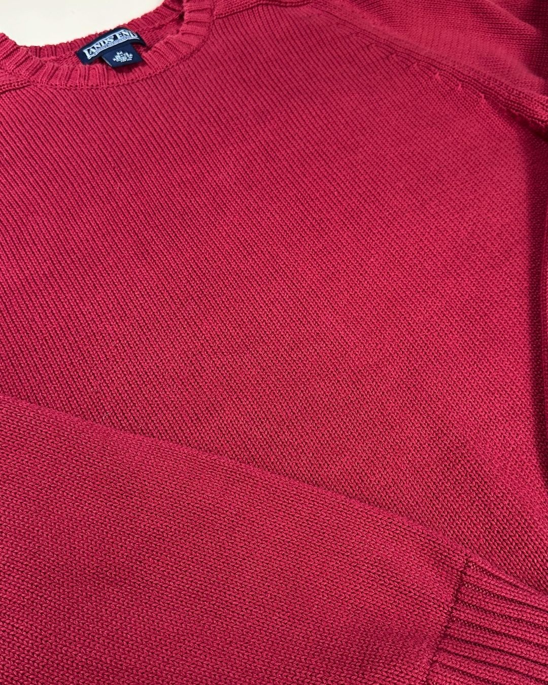 Lands' End red cotton crew neck jumper (12)
