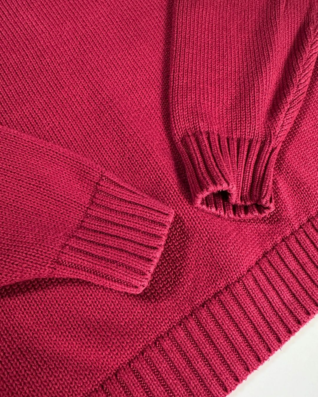 Lands' End red cotton crew neck jumper (12)