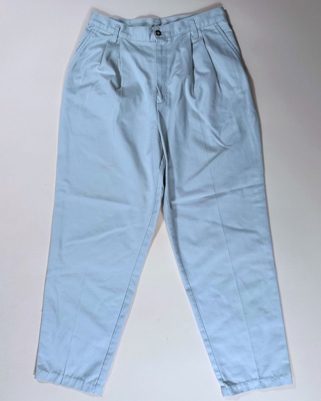 Vintage ecru high-waist cotton trousers (12)