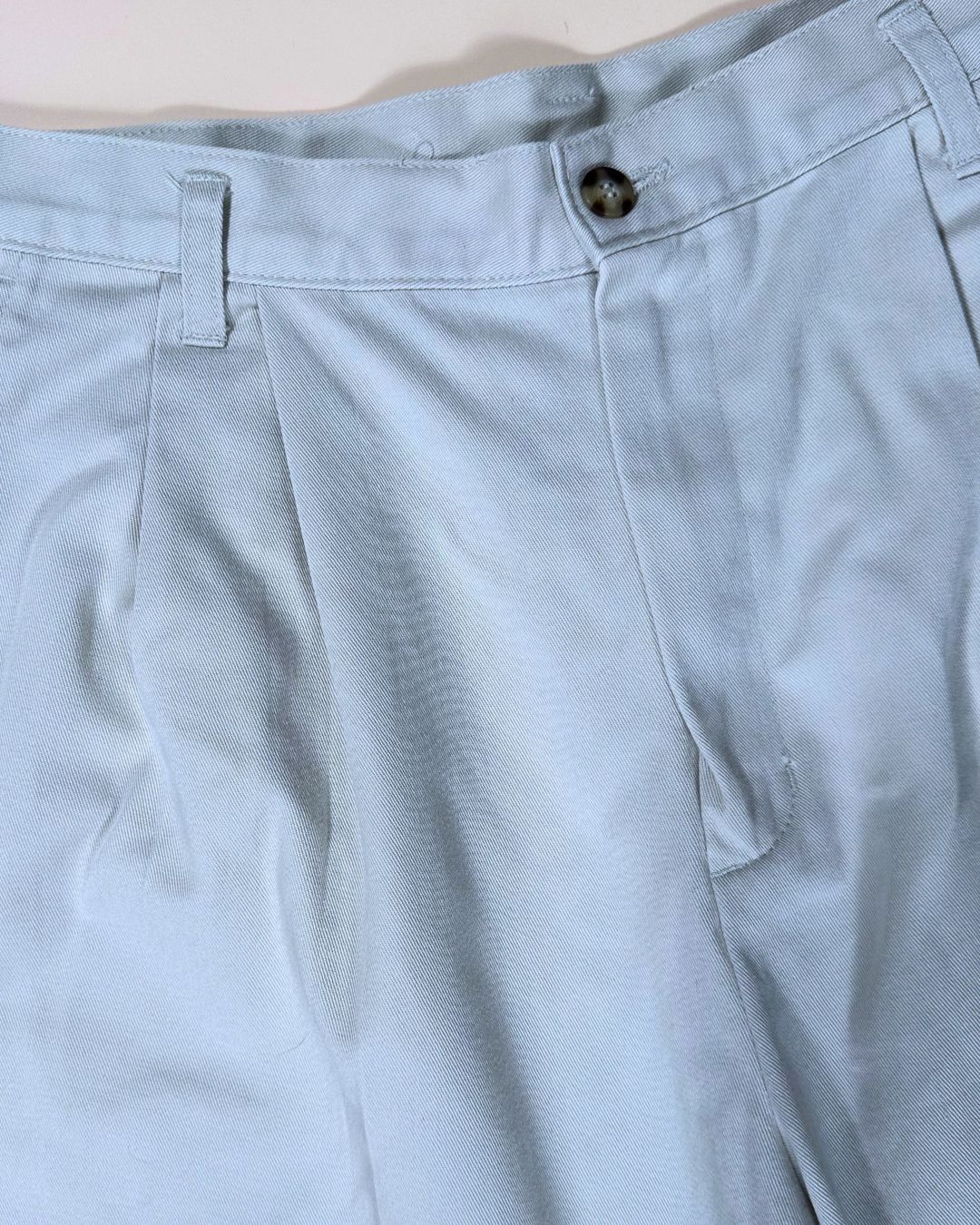 Vintage ecru high-waist cotton trousers (12)