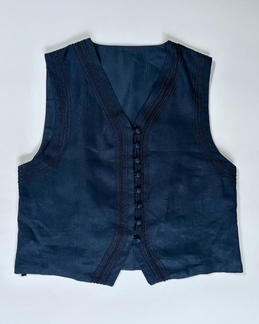 St Michael black embroidered waistcoat (8)