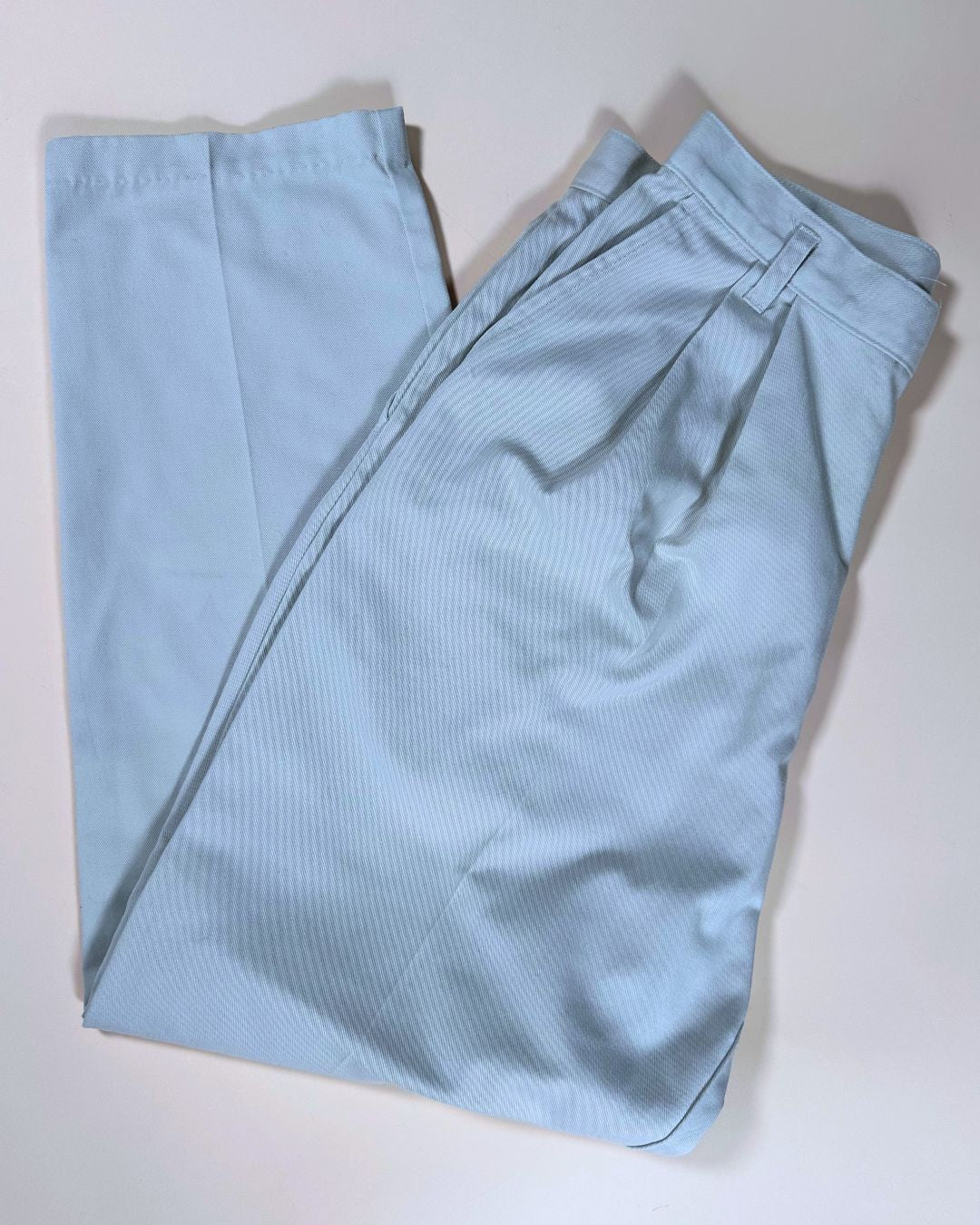 Vintage ecru high-waist cotton trousers (12)