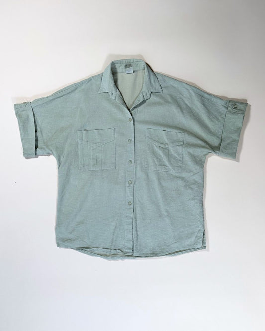 Vintage sage green cotton shirt (14)