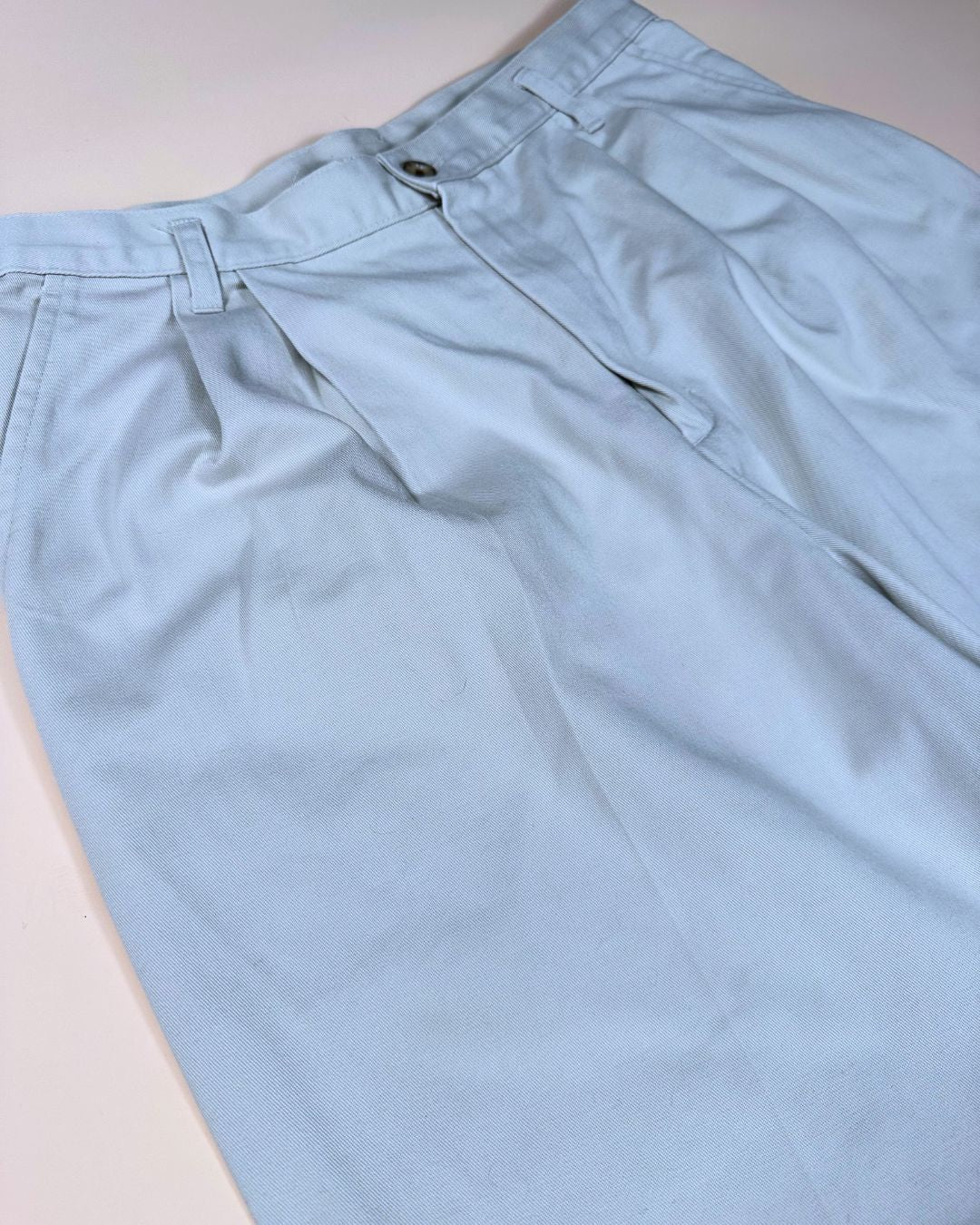 Vintage ecru high-waist cotton trousers (12)