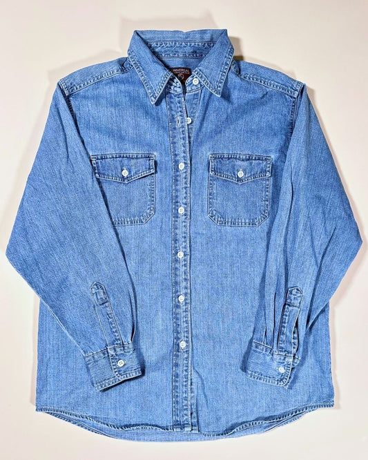 Vintage mid-blue denim shirt (14)