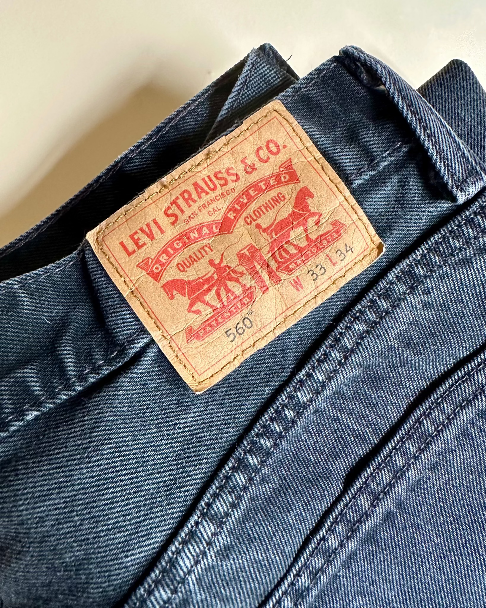 Levi Strauss & Co. label on a pair of black jeans